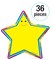 Carson Dellosa 36-Piece Rainbow Star Cutouts, Smiley Face Bulletin Board Decorations for Name Tags, Cubbies, Locker Decorations, Posterboard, and Classroom Decor